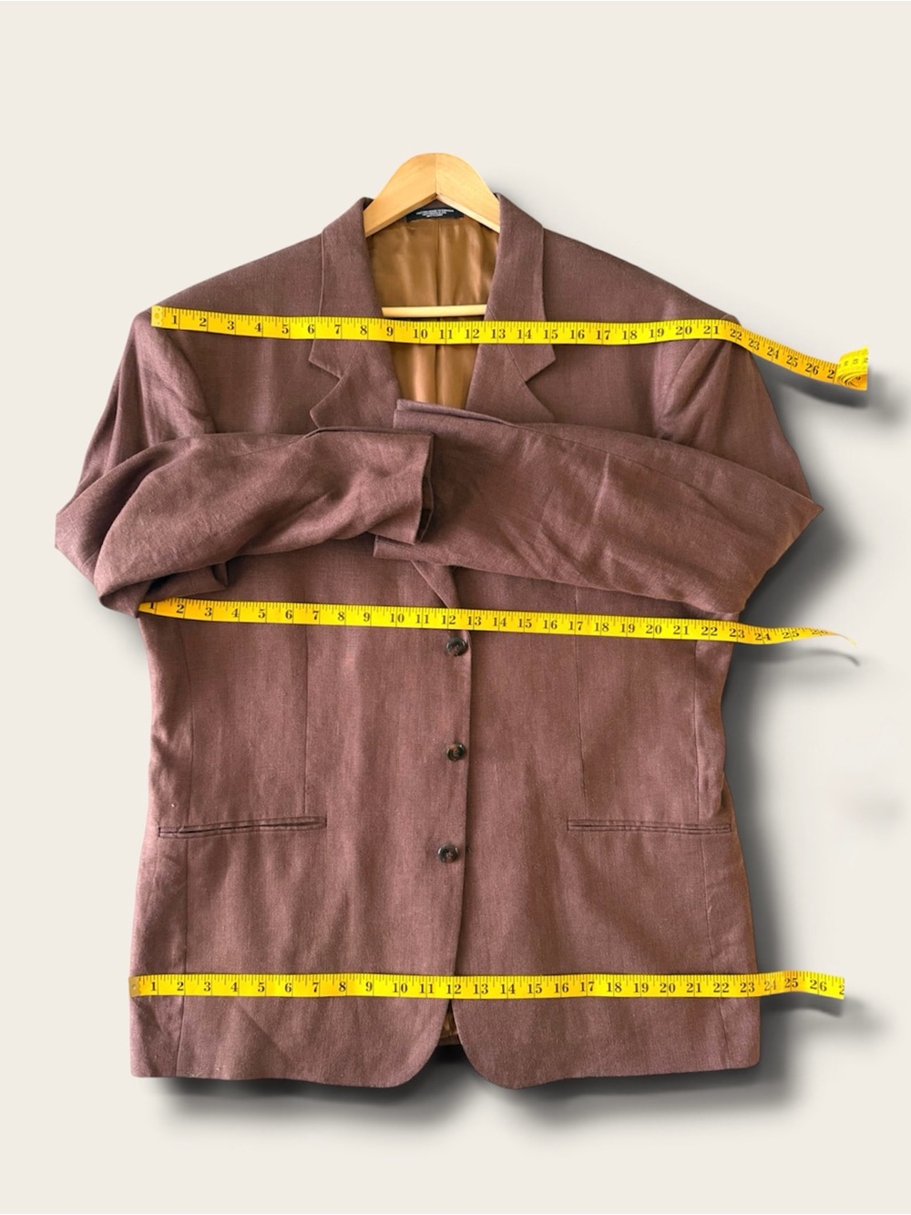 Vintage Hannibal 100% Linen Brown Blazer Jacket 44R Made in Canada - Picture 3 of 10